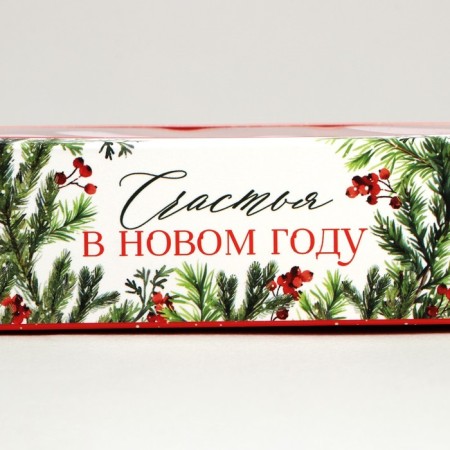 Box for 3 sweets with cells "Happiness", 13.3 x 3.3 x 5.8 cm, New Year-4