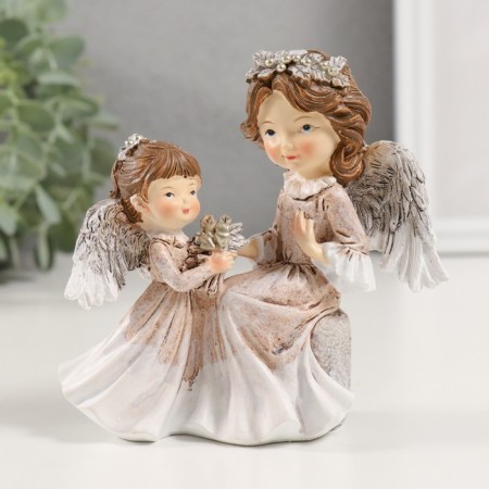 Souvenir Polystone "Mom-Angel with daughter" 11.5x7x12 cm