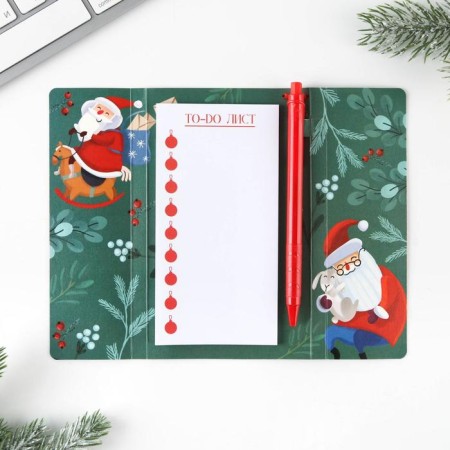 New Year. Set "Heat and Cozy in the New Year": Planning styles 30 sheets, Plastic pen.-1