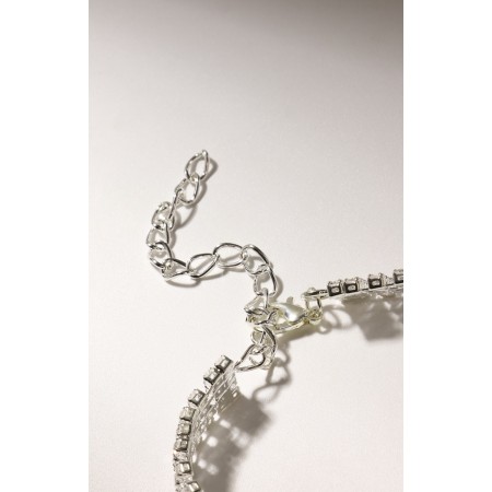 Bracelet with rhinestones "Bright" square, white color in silver, 18 size-4