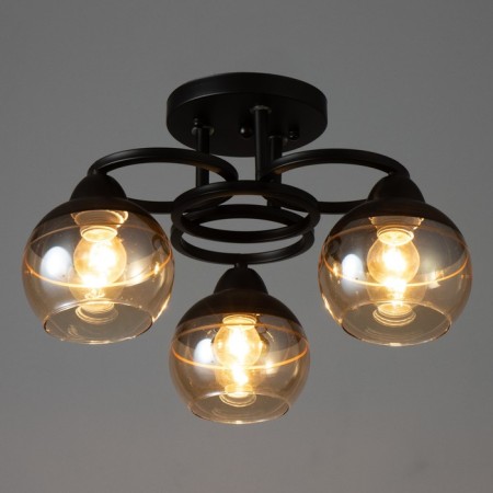 Iris chandelier 3he27 40w Black 42x42x23 cm Bayerlux-2