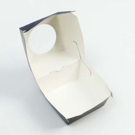 Packaging for burgers with a window, black, 11 x 11 x 11 cm set 5 pcs.-3