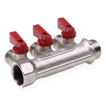 Aqualink threaded manual, 3/4 "x3/4" x1/2 ", internal/outer, 3 exits, with balloons. Taps-4