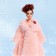 Model-model "Inna" in a fur coat, pink color