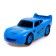The car "Carry", works from batteries, shoots with discs, light and sound, blue color