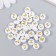 Beads for creativity plastic "White circles with gold letters" set 10 grams 0.6x1x1 cm