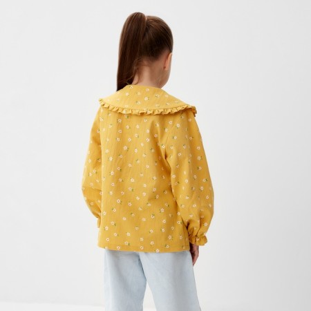 Children's shirt with collar KAFTAN, R.34 (122-128 cm), yellow-8