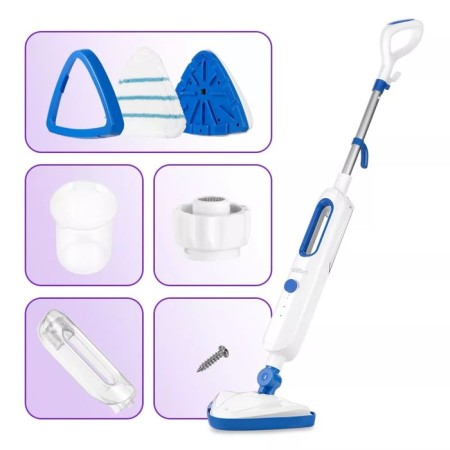 Steam mop KitFort KT-1048-3, 1300 W, 360 ml, cord 4.9 m, white-blue-5