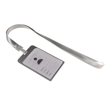 Badege-carman vertical (external 120 x 75mm), internal 100 x 69mm, metal, silver, tape 40 cm-2