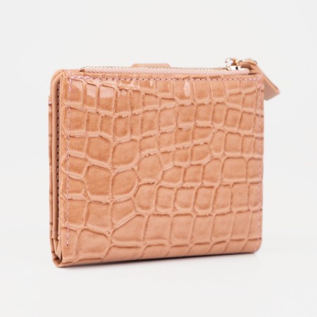 Women's wallet on the button, beige color-1