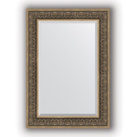 Mirror with fatset in the baguette frame - silver monogram 101 mm, 69 x 99 cm, evoForm