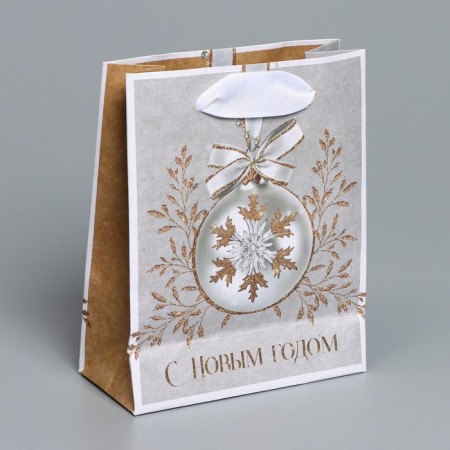 Craft vertical “Gold” package, S 12 x 15 x 5.5 cm, New Year-3