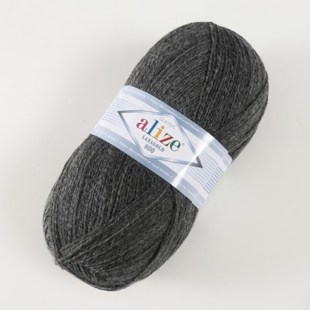 Yarn "Lanagold 800" 49% wool, 51% acrylic 730m/100g (182 dark gray)-1