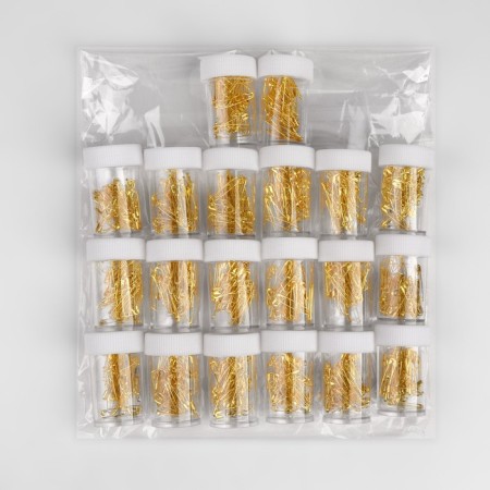 English pins, 22 mm, 50 pcs, gold color-3