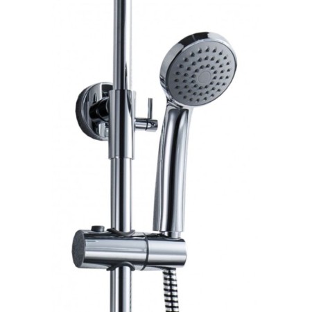 Bravat Opal shower column, with a bathtub mixer, swing pour (upper shower of a round shape)-2