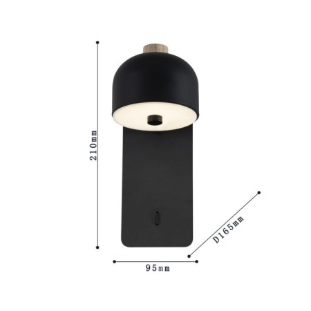 Wall lamp Mauris 95 mm, 165 mm, 165 mm, GU10LED 5W-2