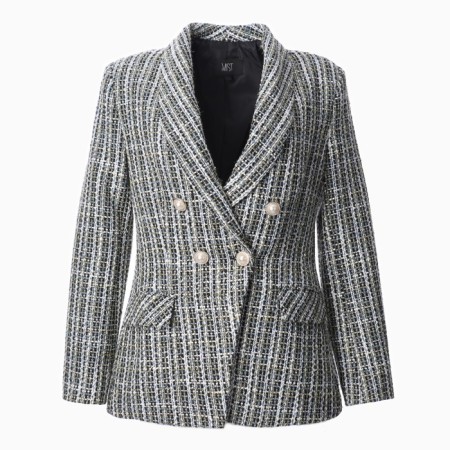 Jacket tweed double -breasted mist p. 48. Blue-8