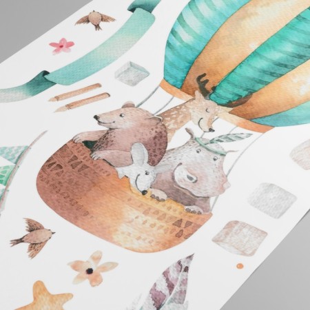 Sticker Plastic Interior color "Beasts on balloon" 30x90 cm-1