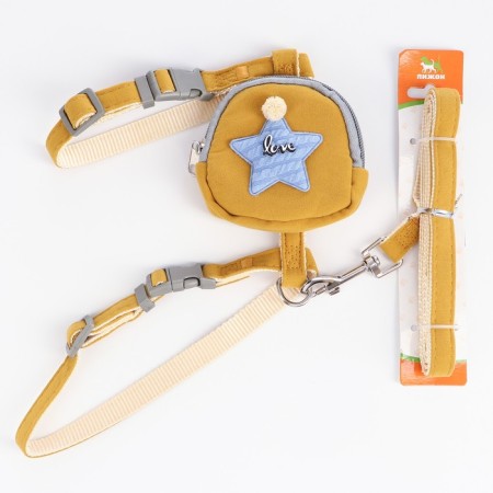 A set of ammunition with a backpack, size m, leash 120 x 1.5 cm, ok 20-32 cm, 24-40 cm, yellow-9