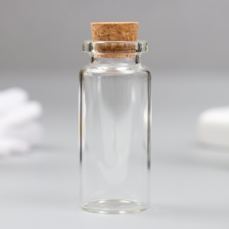 Decor for creativity Glass "A bottle with a cork" set of 5 pcs 10 ml 5x2.2x2.2 cm