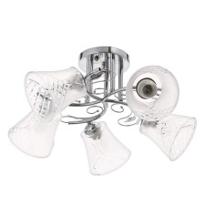 Economic light chandelier 30101/5 5x60W E27, chrome, 60x60x28 cm