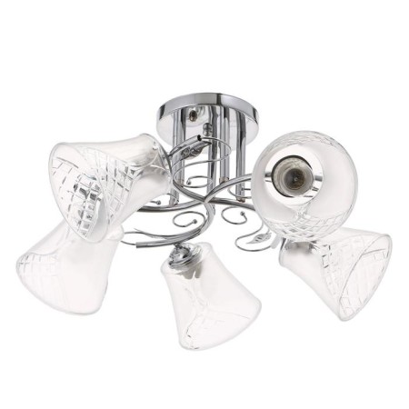 Economic light chandelier 30101/5 5x60W E27, chrome, 60x60x28 cm