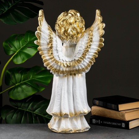 Figure "angel praying large" white gold 53x30x20cm-3