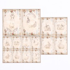 Set of decoupage cards 3 pcs “Papeterie. Rabbits 