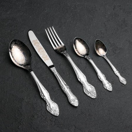 A set of cutlery "Troika", 30 items, art painting, decorative box-1