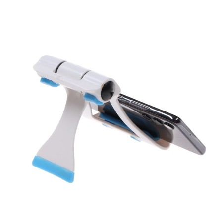 Luazon phone stand, folding, reinforced, adjustable height, white/blue-4