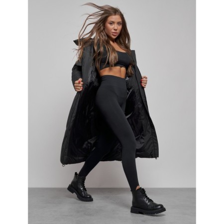 Coat insulated winter female, size 42, black color-13
