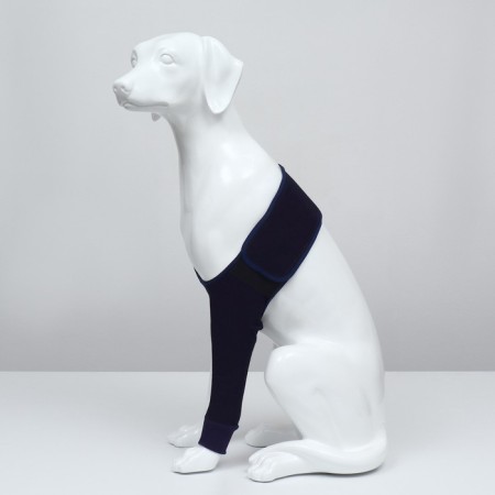 The bandage on the paw is postoperative, cotton+spandex, size S (OG 40-52, length 17 cm), blue-1