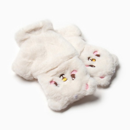 Mittens teenage minku bear 24 cm white color-4