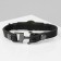 Male Bracelet "Shield", black color with black silver, 21 cm