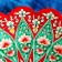 Largan Rishtan ceramics "Flowers", 33 cm, red, corrugated