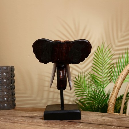 Souvenir "Elephant Head" on a stand, Albezia 35 cm-3