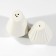 Set of ceramic solo and list of geometry, 14.5 x 10.8 cm, white color