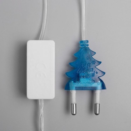 Garland “thread” 2 m with nozzles “Matova Snowflake”, IP20, transparent thread, 36 LED, blue glow, 220 V-5