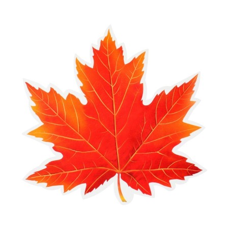 Decoration on the adhesive tape "Maple leaf" Red, 18x18 cm