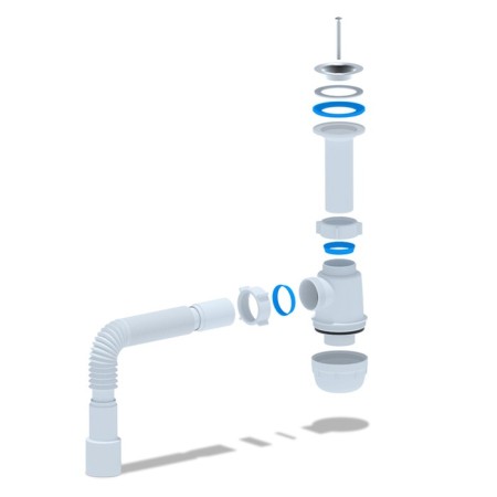 Siphon for sipi "Ani Plast" grotto A0515, 1 1/2 "x 40 mm, with a corrugated pipe 40 x 40/50 mm-1