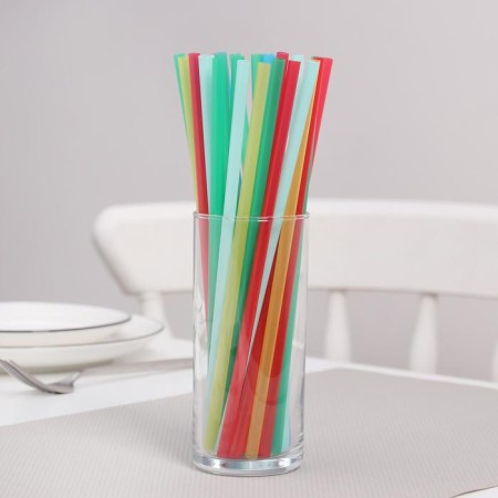 Disposable tubes for the cocktail shade "Cola", 0.6 × 20.5 cm, 1000 pcs, color mix