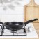 Granite Star pan, d = 18 cm, plastic handle, anti -stick coating, black color