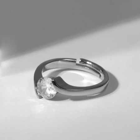 Ring "Classic" crystal circle, white color in silver, dimensionless-1