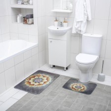 A set of mats for the bathroom and toilet of the Aura Dilan, 2 pcs: 50 × 80, 50 × 40 cm