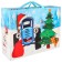 New Year. Gift package, 61x40x20 cm, packaging, blue tractor