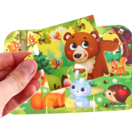Soft puzzle for kids "Forest animals", 6 parts, crumb I-5