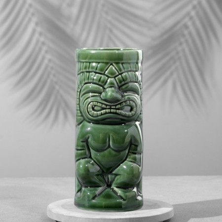 Tiki glass "McKay idol", green, ceramic, 440 ml-1