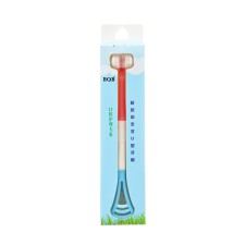 Toothbrush is bilateral, silicone bristles, a scraper for cleaning the tongue, pink