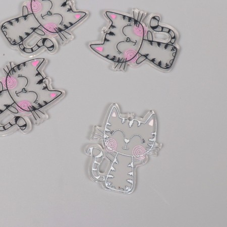 Decor for the work of acrylic "Cat with a blush" 3.5x2.9x0.2 cm-1