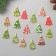 Decor for creativity wood "Christmas tree patchwork" set of 15 pcs 3.5x2.5 cm mix